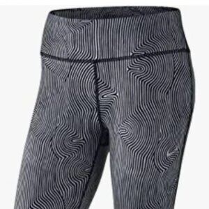 Nike Black & Silver Swirl Running Tights
